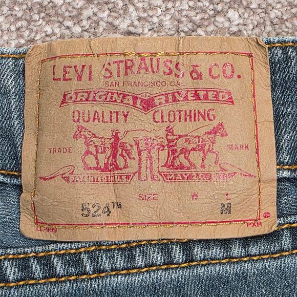 vtg Y2K grunge streetwear Levis 524 Too Superlow Stretch Bootcut Jeans sz jr. 7m - Picture 9 of 15